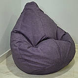 Крісло-мішок SkyPuff груша , MEGA XXXL - 160х120 Велюр ORLANDO Violet, фото 4