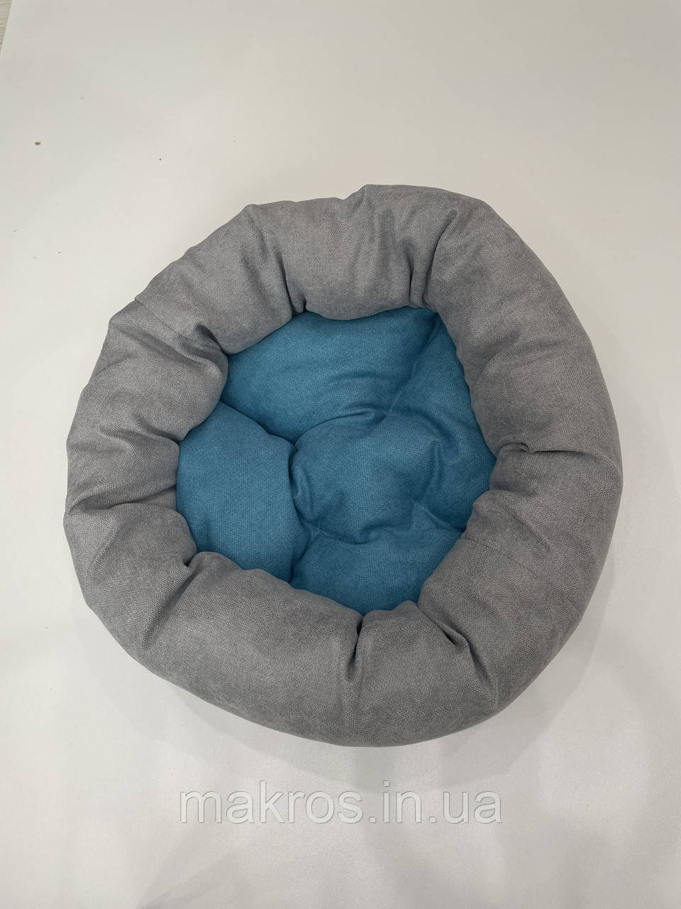 Лежак для котів і собак SKYPUFF 60 см Light Gray + Teal