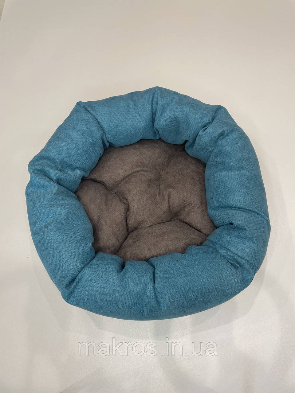 Лежак для котів і собак SKYPUFF 80 см Teal + Cappuccino