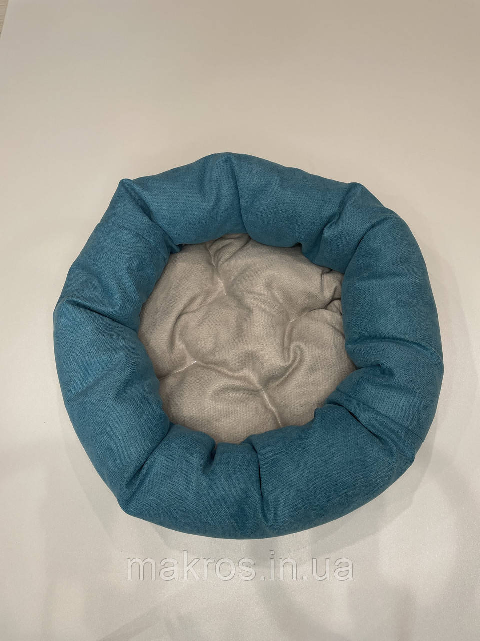 Лежак для котів і собак SKYPUFF 80 см Teal + Cool Beige