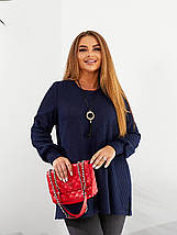 Жіноча туніка трикотаж в'язка в рубчик батал Розміри: 52-54 , 56-58, 62-64, фото 3