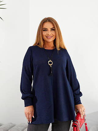 Жіноча туніка трикотаж в'язка в рубчик батал Розміри: 52-54 , 56-58, 62-64, фото 1