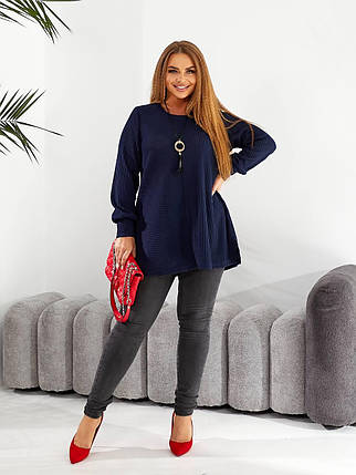 Жіноча туніка трикотаж в'язка в рубчик батал Розміри: 52-54 , 56-58, 62-64, фото 2