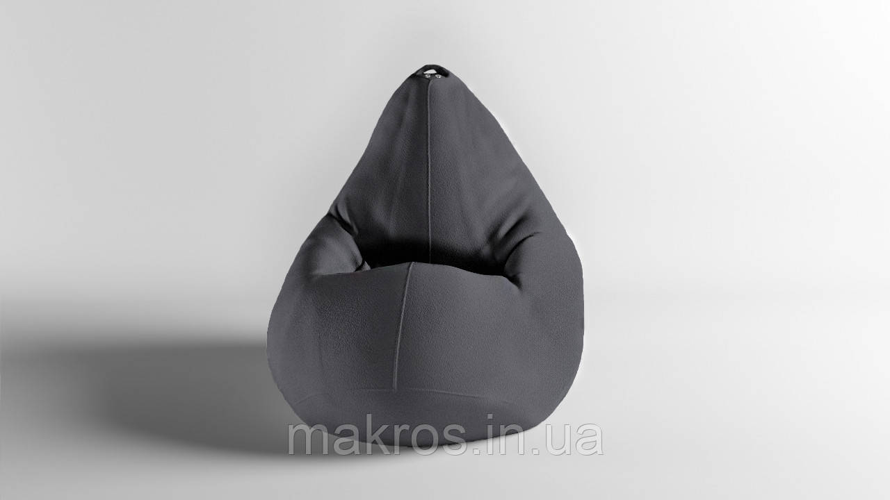 Крісло-мішок SkyPuff груша , MEGA XXXL - 160х120 Велюр Victory Gray, фото 1