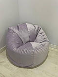 Крісло - мішок SkyPuff Хмаринка 85 см Велюр Florida Lilac, фото 8