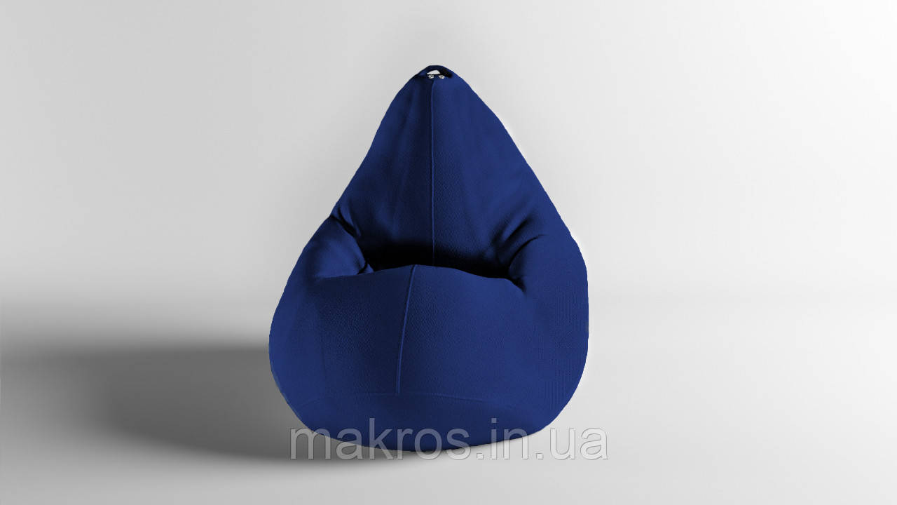 Крісло-мішок SkyPuff груша , MEGA XXXL - 160х120 Велюр Victory Navy, фото 1