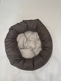 Лежак для котів і собак SKYPUFF 50 см Chocolate + Cool Beige