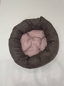 Лежак для котів і собак SKYPUFF 50 см Chocolate + Dusty Rose