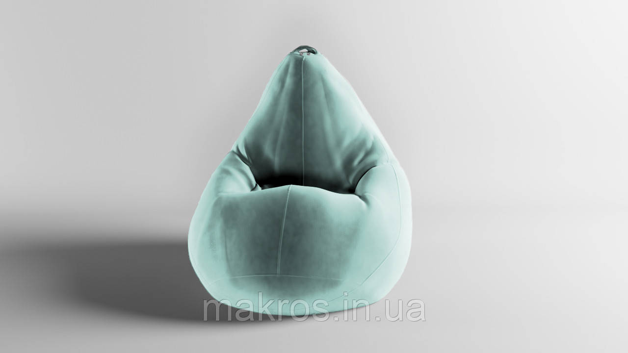 Крісло-мішок SkyPuff груша , MEGA XXXL - 160х120 Велюр Virginia Light Teal, фото 1