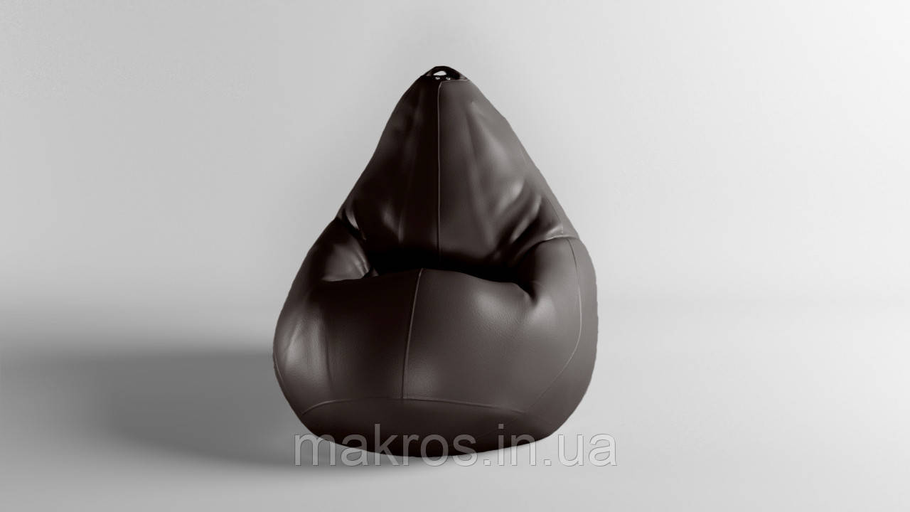 Крісло-мішок SkyPuff груша , MEGA XXXL - 160х120 Екошкіра Zeus Delux Brown, фото 1