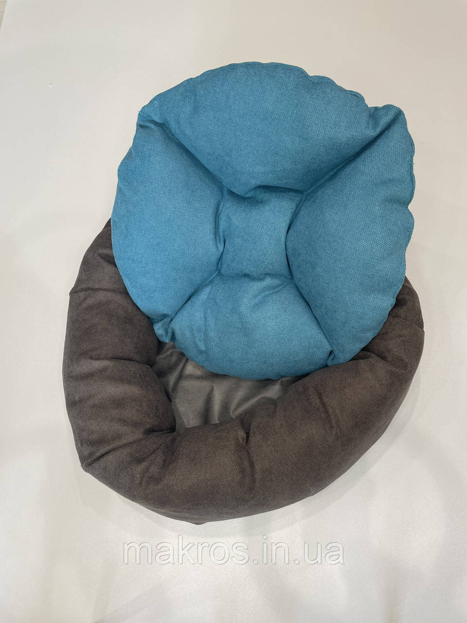 Лежак для котів і собак SKYPUFF 50 см Chocolate + Teal, фото 1