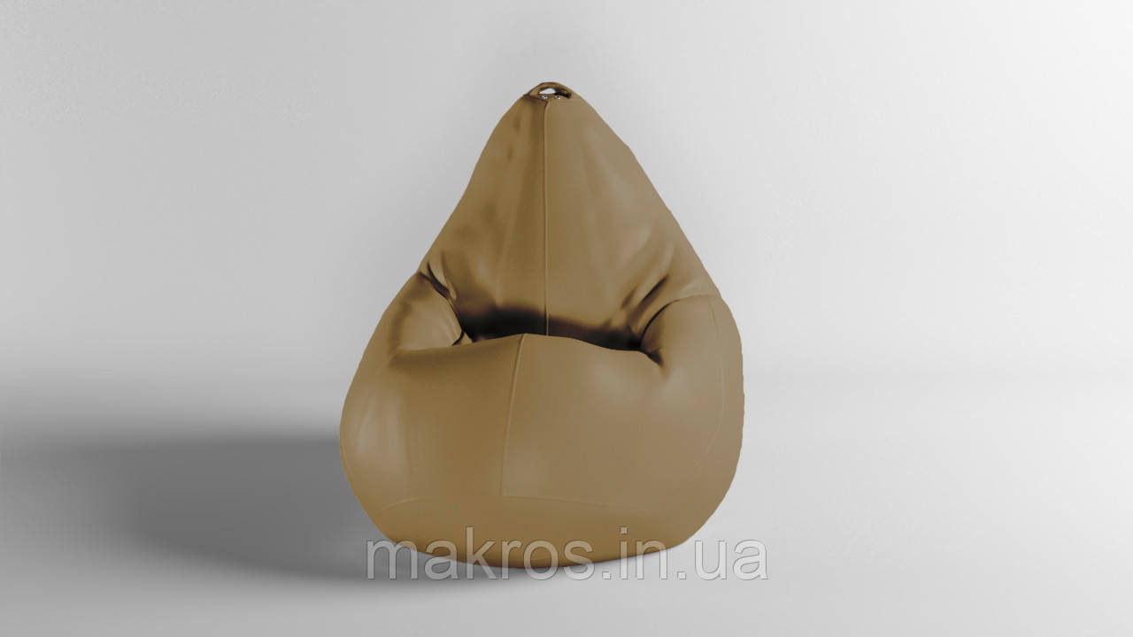 Крісло-мішок SkyPuff груша , MEGA XXXL - 160х120 Екошкіра Zeus Delux Cream, фото 1