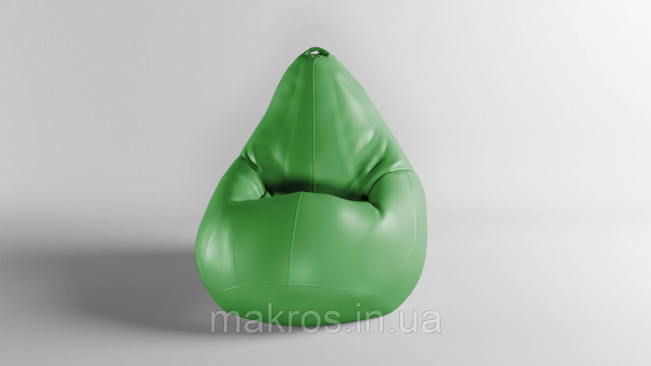 Крісло-мішок SkyPuff груша , MEGA XXXL - 160х120 Екошкіра Zeus Delux Green, фото 1