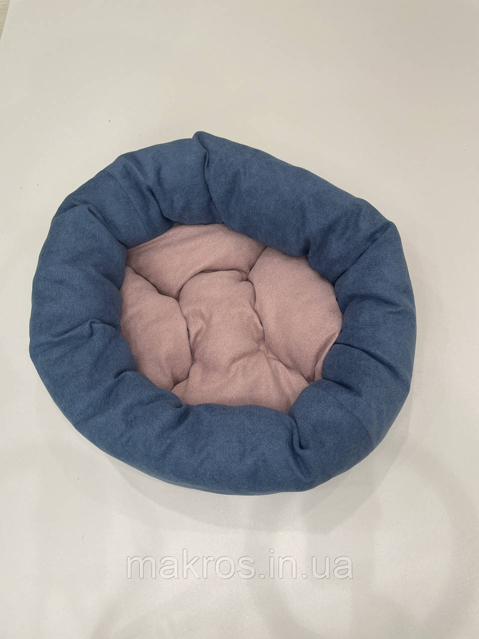 Лежак для котів і собак SKYPUFF 80 см Denim + Dusty Rose