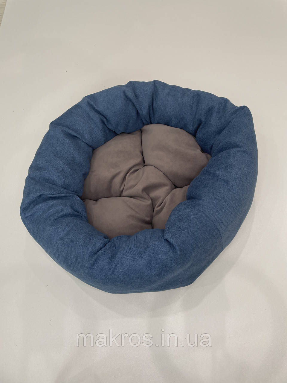 Лежак для котів і собак SKYPUFF 80 см Denim + Latte