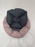 Лежак для котів і собак SKYPUFF 80 см Dusty Rose + Graphite, фото 2