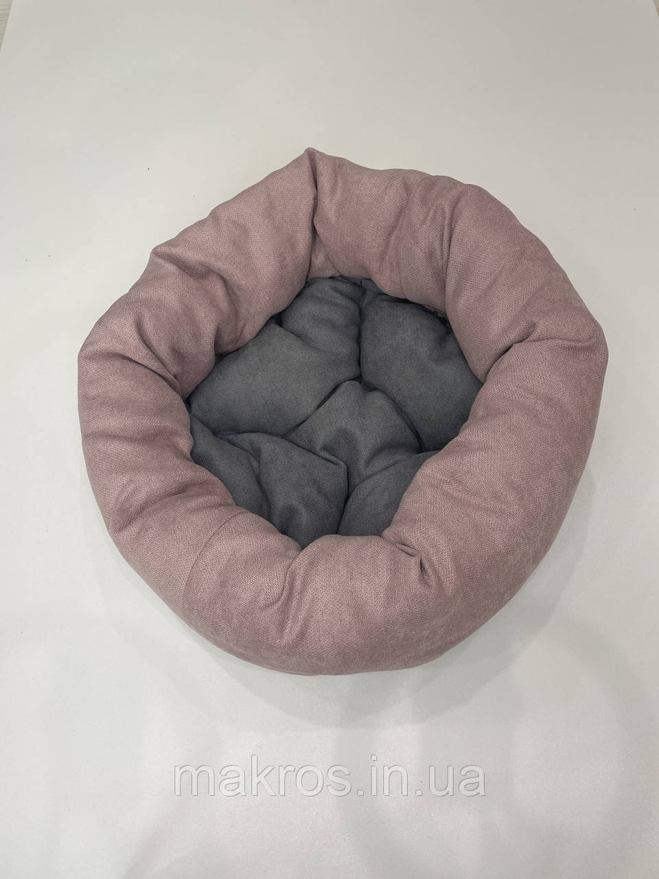 Лежак для котів і собак SKYPUFF 80 см Dusty Rose + Gray