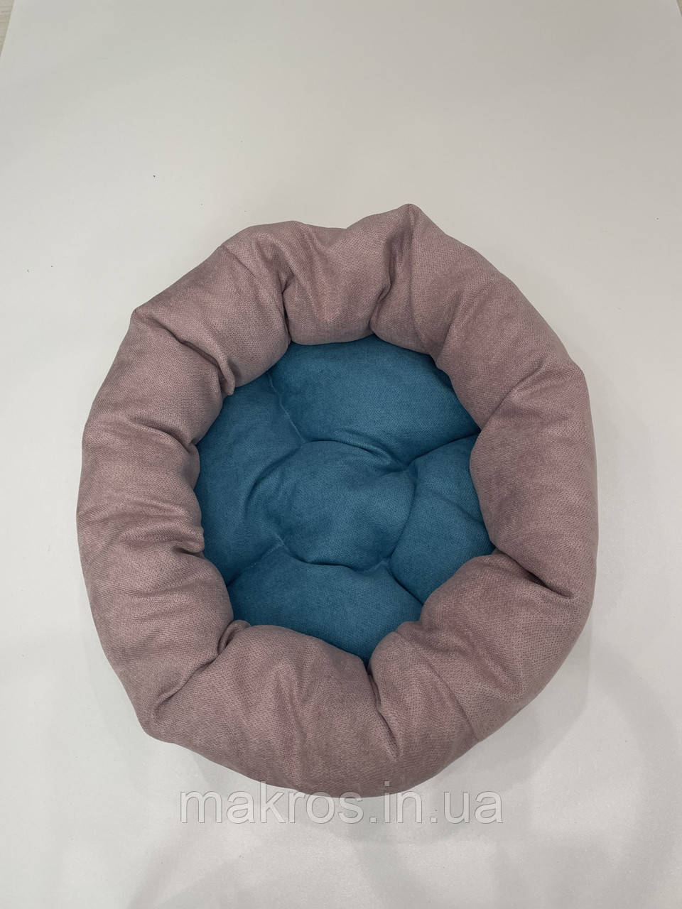 Лежак для котів і собак SKYPUFF 80 см Dusty Rose + Teal