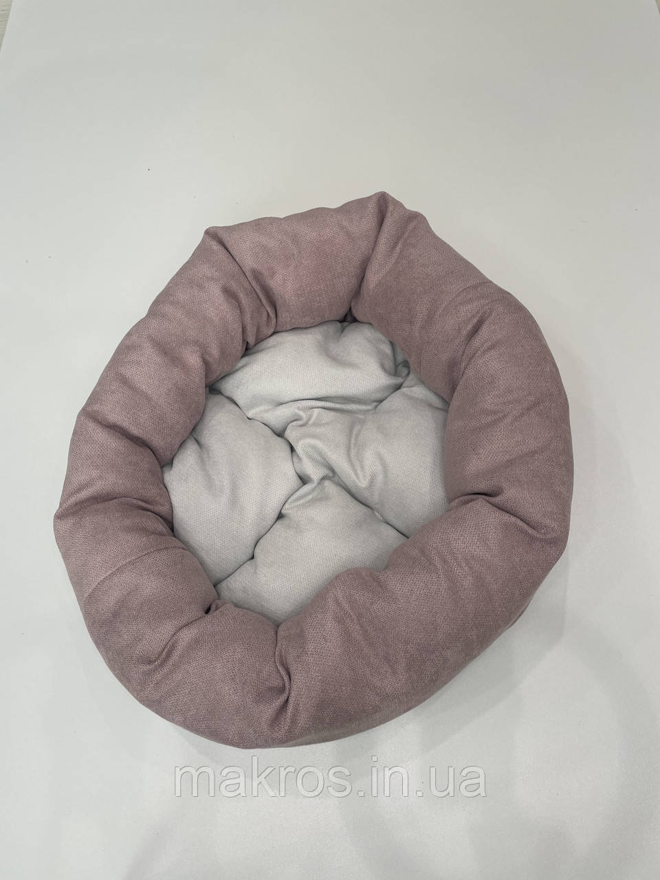 Лежак для котів і собак SKYPUFF 60 см Dusty Rose + White