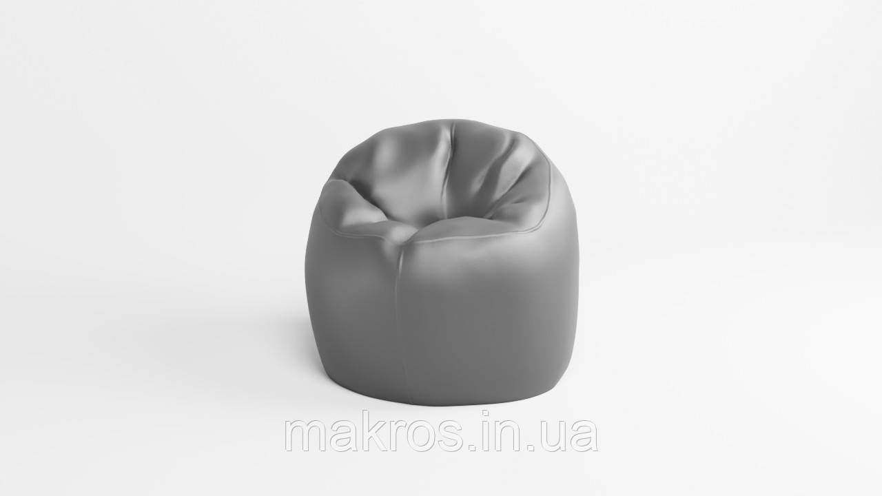 Крісло - мішок SkyPuff Хмаринка 100 см Екошкіра Zeus Delux Dark Gray