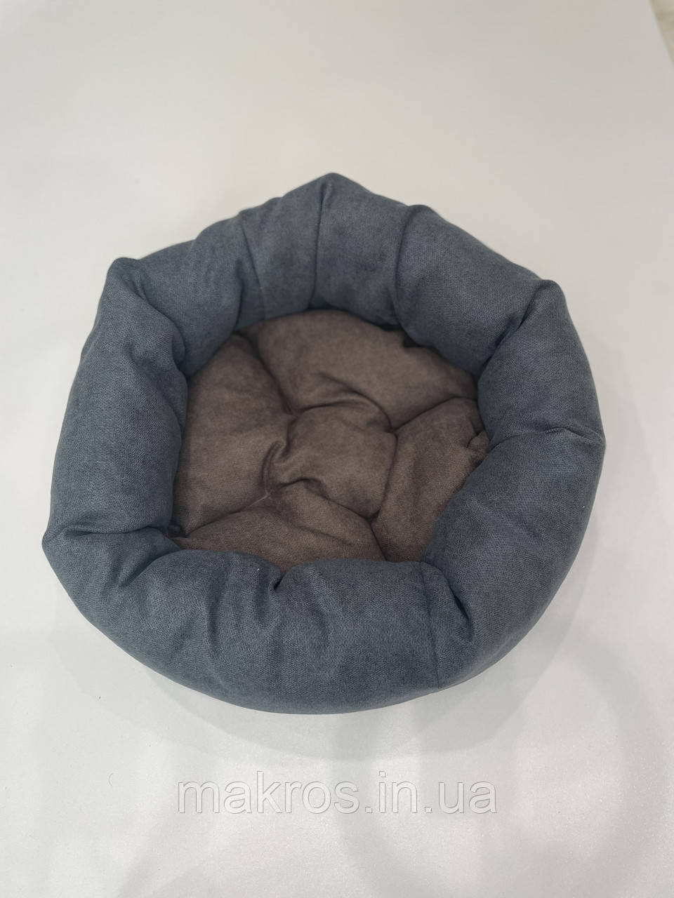 Лежак для котів і собак SKYPUFF 80 см Graphite + Chocolate