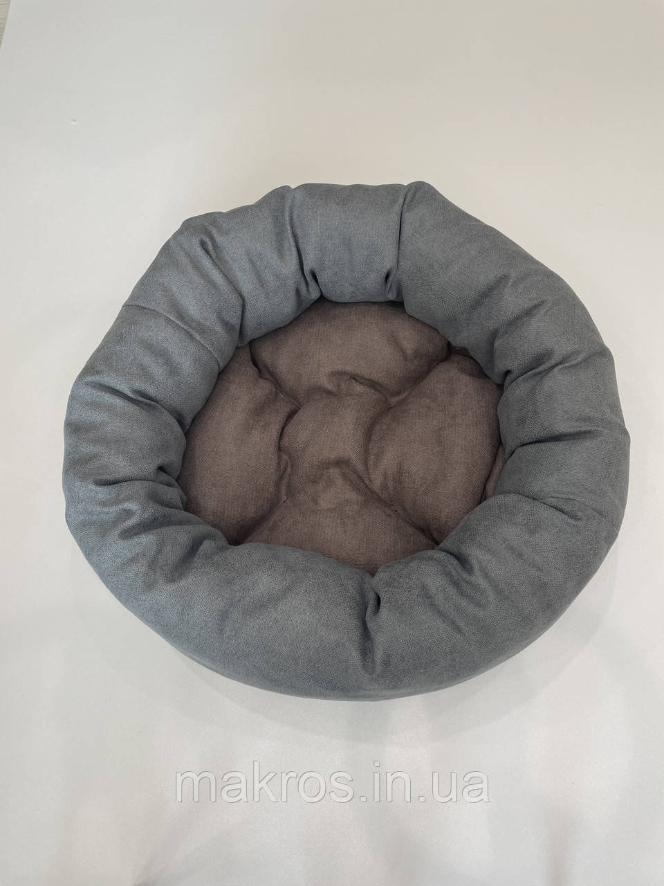 Лежак для котів і собак SKYPUFF 80 см Gray + Cappuccino