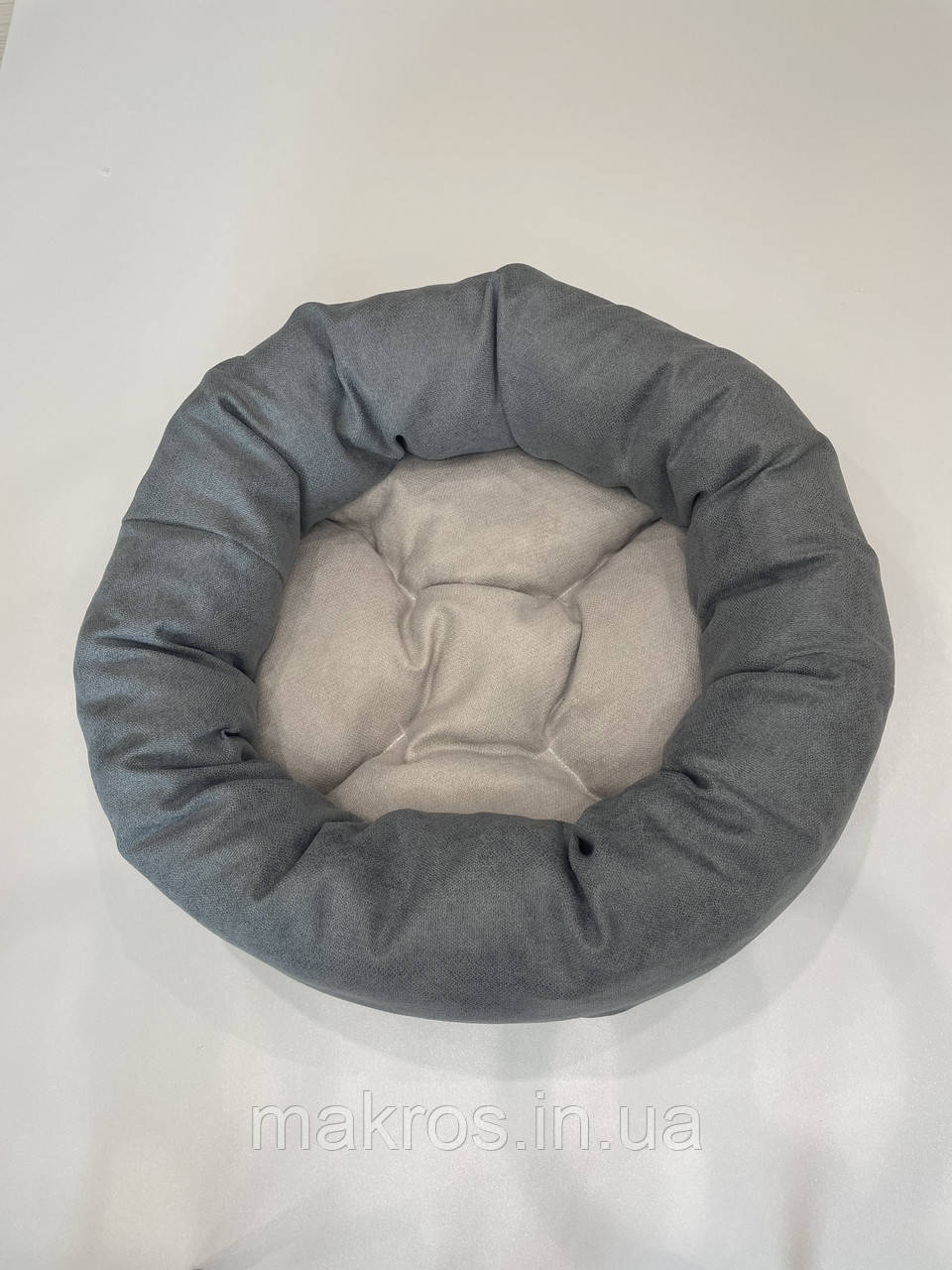 Лежак для котів і собак SKYPUFF 60 см Gray + Cool Beige