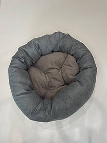 Лежак для котів і собак SKYPUFF 80 см Gray + Latte