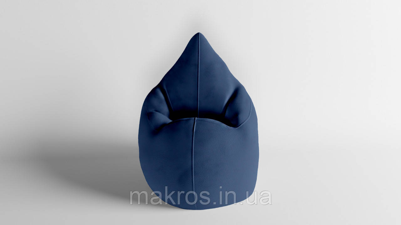 Крісло - мішок SkyPuff Краплинка 120х80 Велюр Allure Denim, фото 1