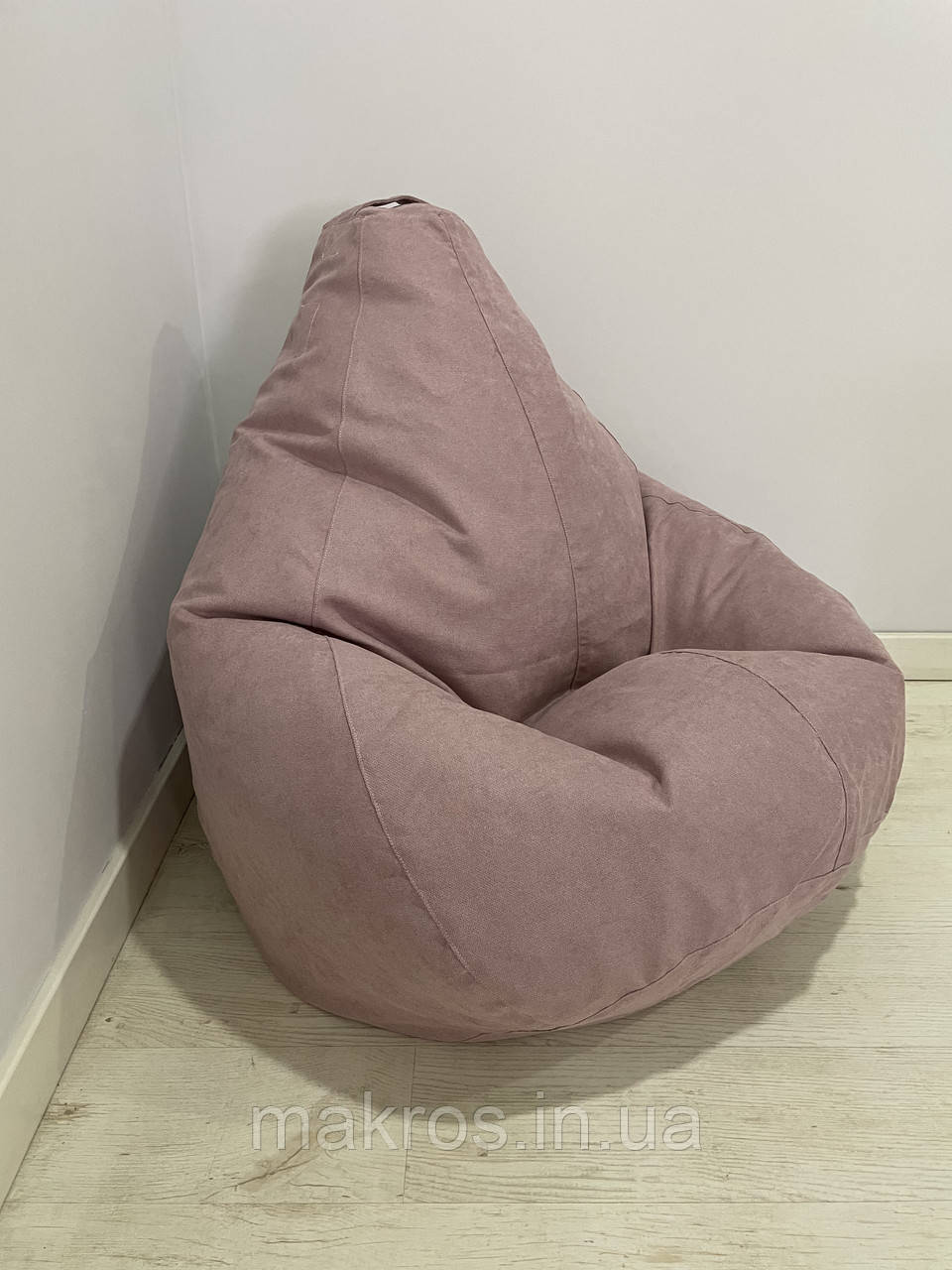 Крісло-мішок SkyPuff груша , MEGA XXXL - 160х120 Велюр GREAT Dusty Rose, фото 1