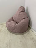Крісло-мішок SkyPuff груша , MEGA XXXL - 160х120 Велюр GREAT Dusty Rose, фото 4