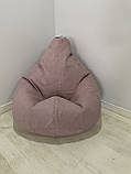 Крісло-мішок SkyPuff груша , MEGA XXXL - 160х120 Велюр GREAT Dusty Rose, фото 7