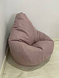 Крісло-мішок SkyPuff груша , MEGA XXXL - 160х120 Велюр GREAT Dusty Rose, фото 9