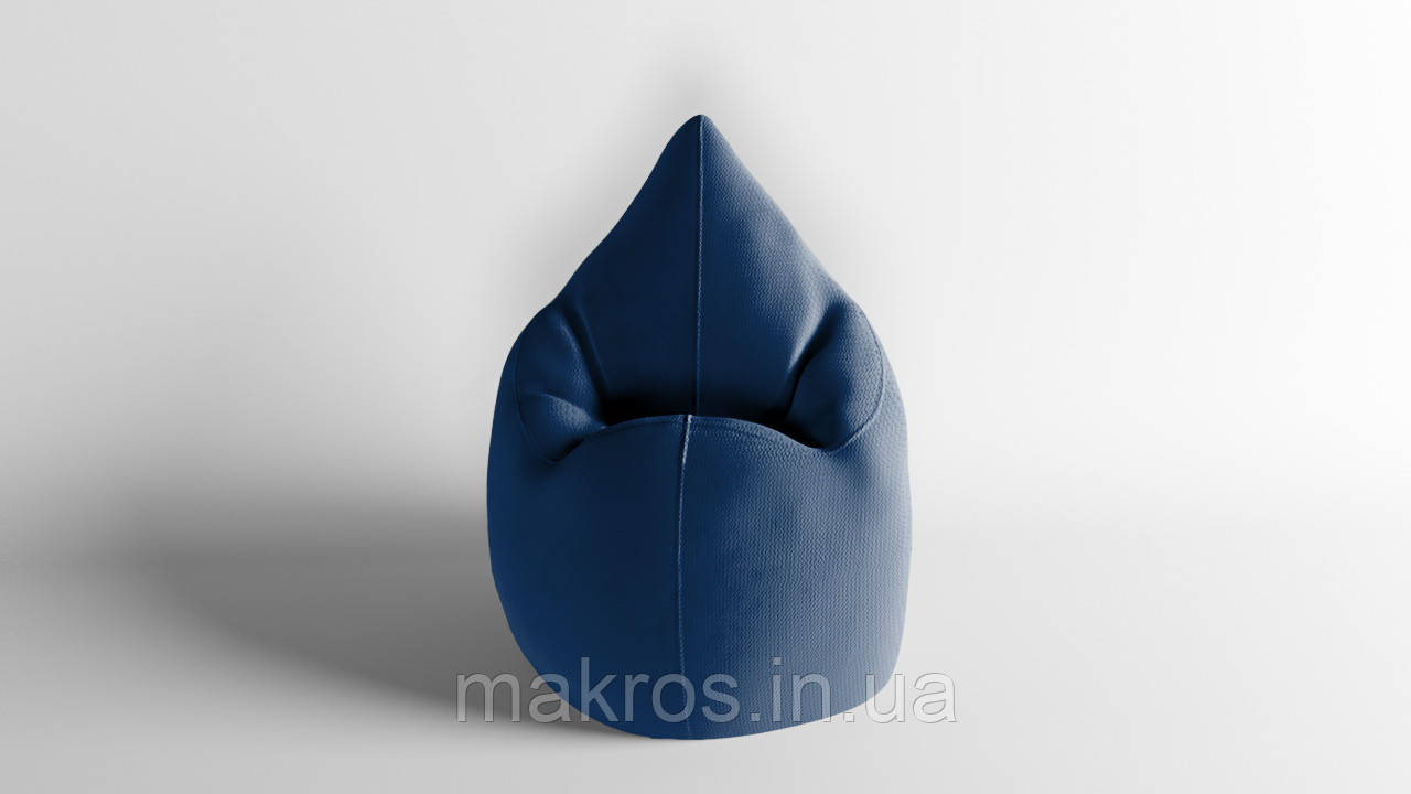 Крісло - мішок SkyPuff Краплинка 120х80 Велюр Energy Blue, фото 1