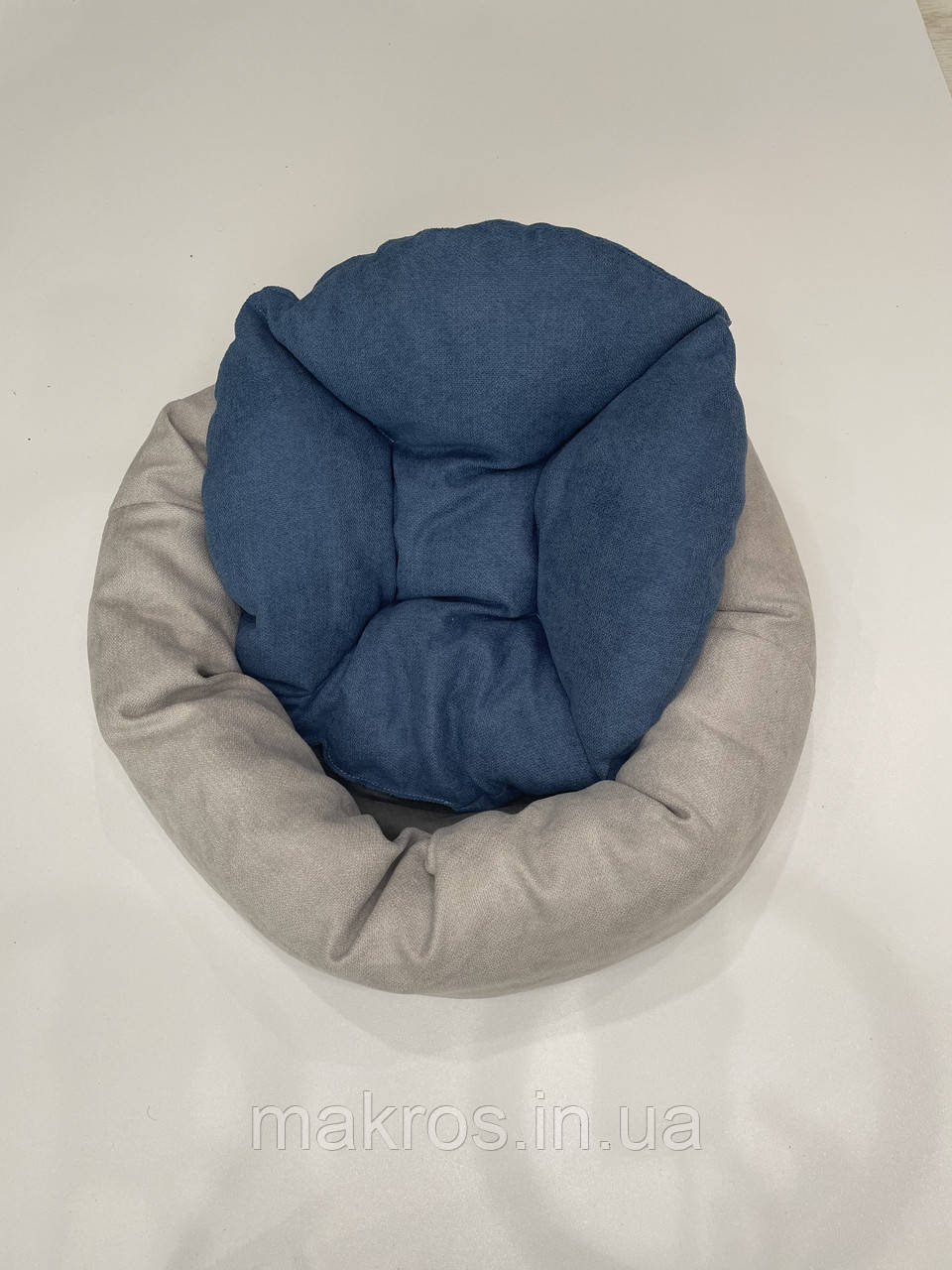 Лежак для котів і собак SKYPUFF 50 см Great Cool Beige + Denim