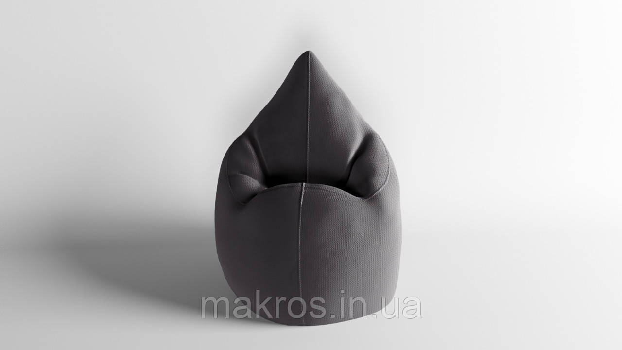 Крісло - мішок SkyPuff Краплинка 120х80 Велюр Energy Dark Gray, фото 1