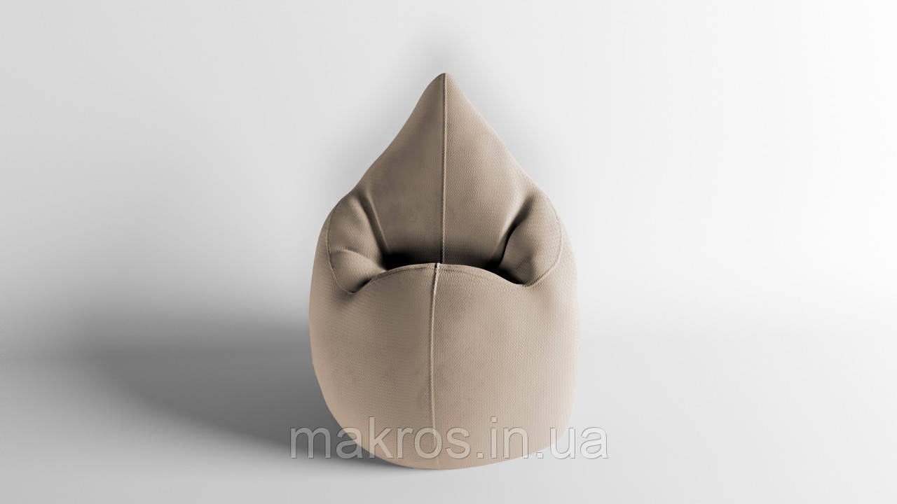 Крісло - мішок SkyPuff Краплинка 120х80 Велюр Energy Light Beige