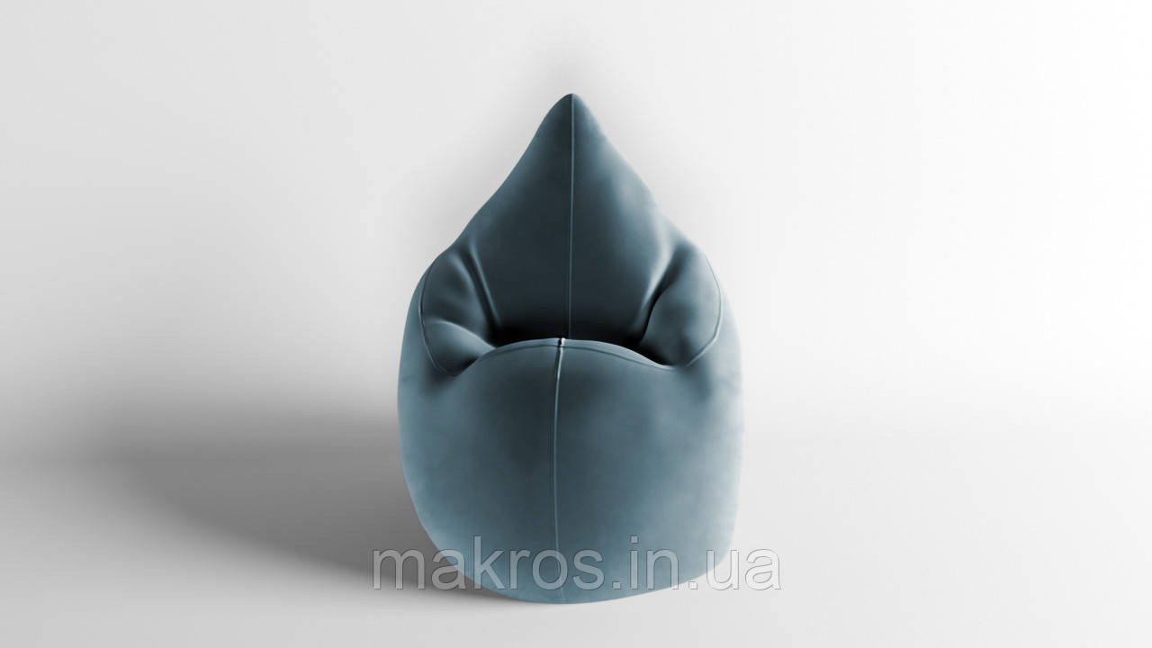 Крісло - мішок SkyPuff Краплинка 120х80 Велюр Florida Aqua, фото 1