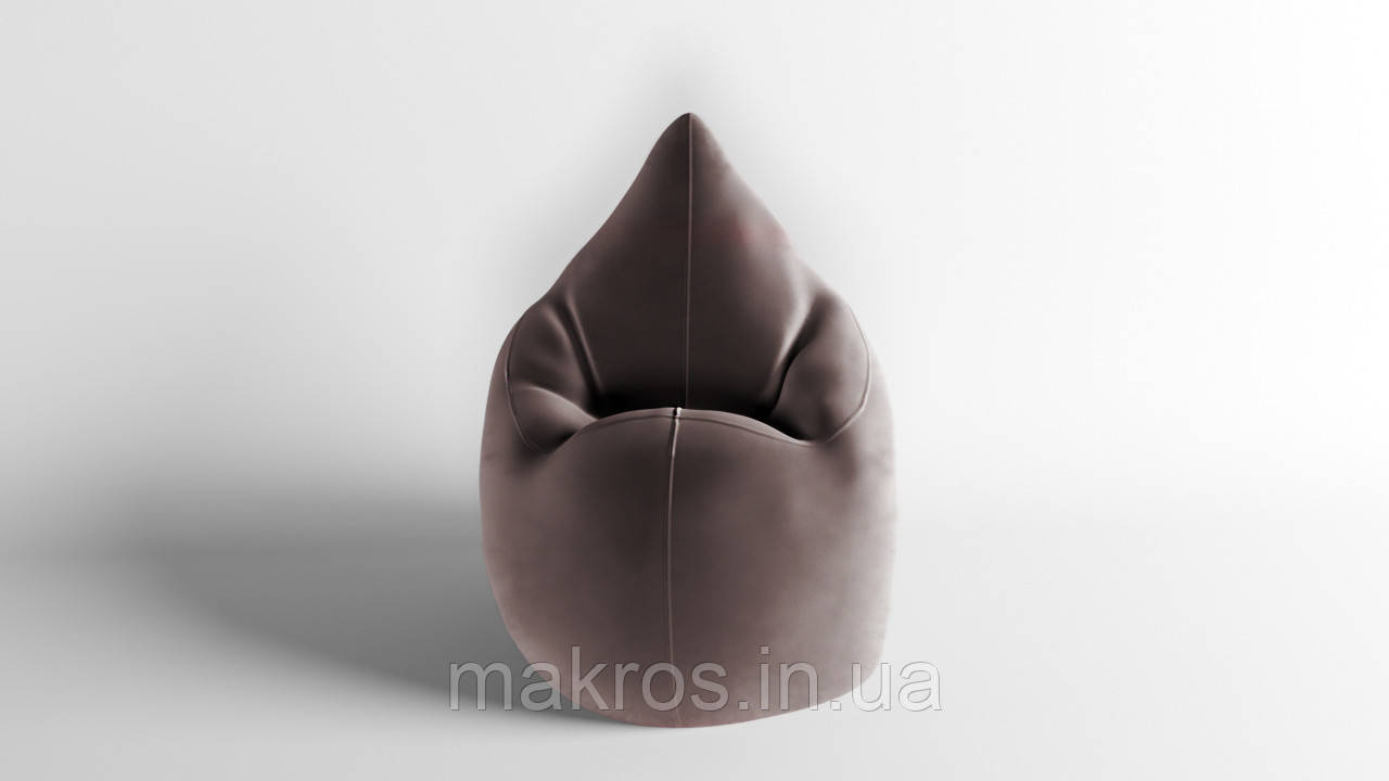 Крісло - мішок SkyPuff Краплинка 120х80 Велюр Florida Chocolate, фото 1