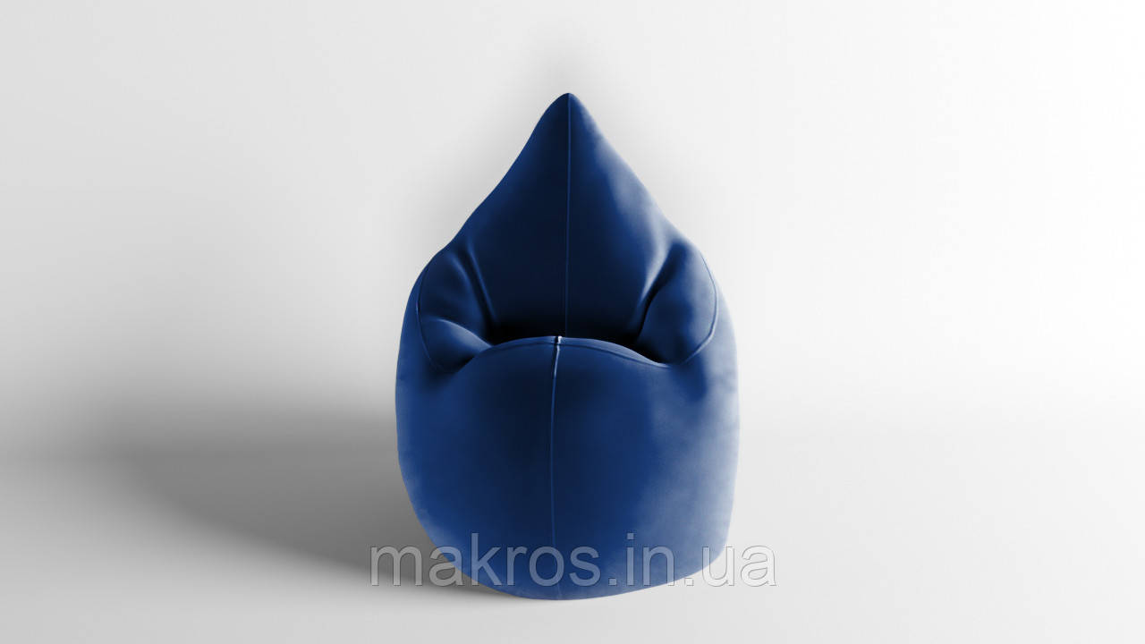 Крісло - мішок SkyPuff Краплинка 120х80 Велюр Florida Dark Blue, фото 1