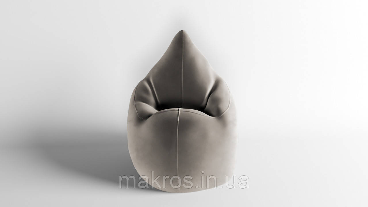 Крісло - мішок SkyPuff Краплинка 120х80 Велюр Florida Light Gray, фото 1