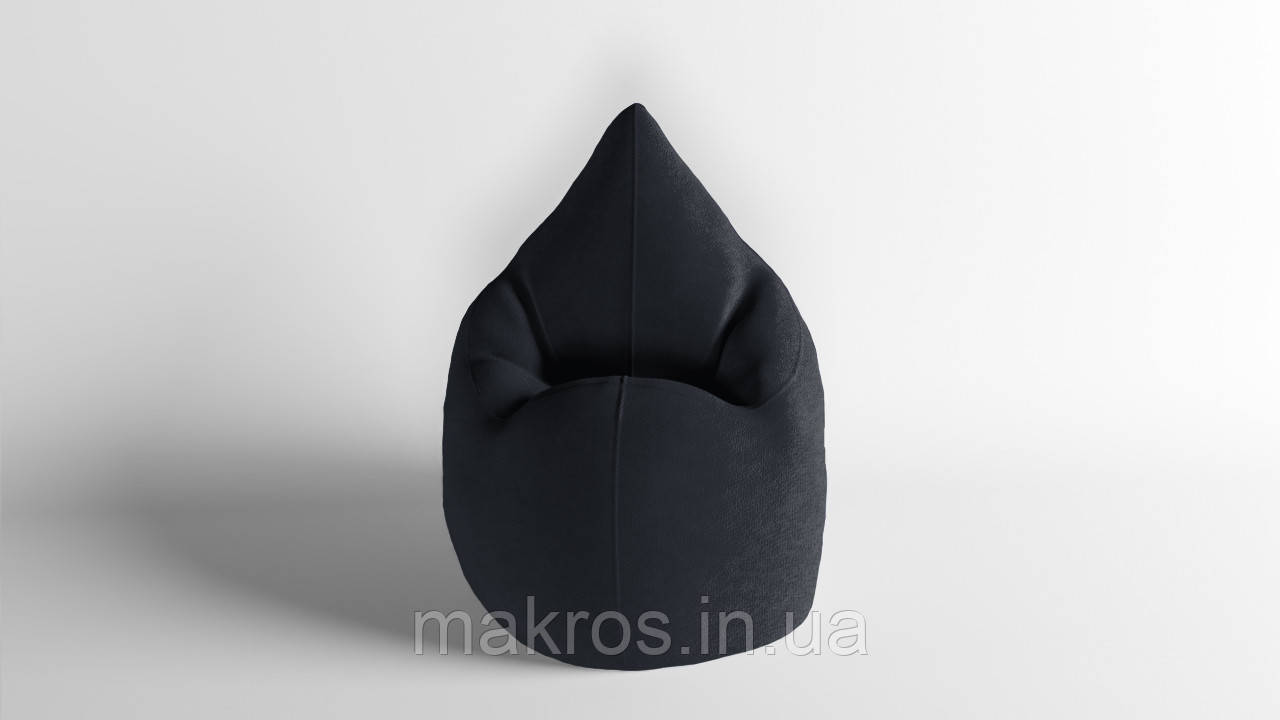 Крісло - мішок SkyPuff Краплинка 120х80 Велюр GREAT Graphite, фото 1
