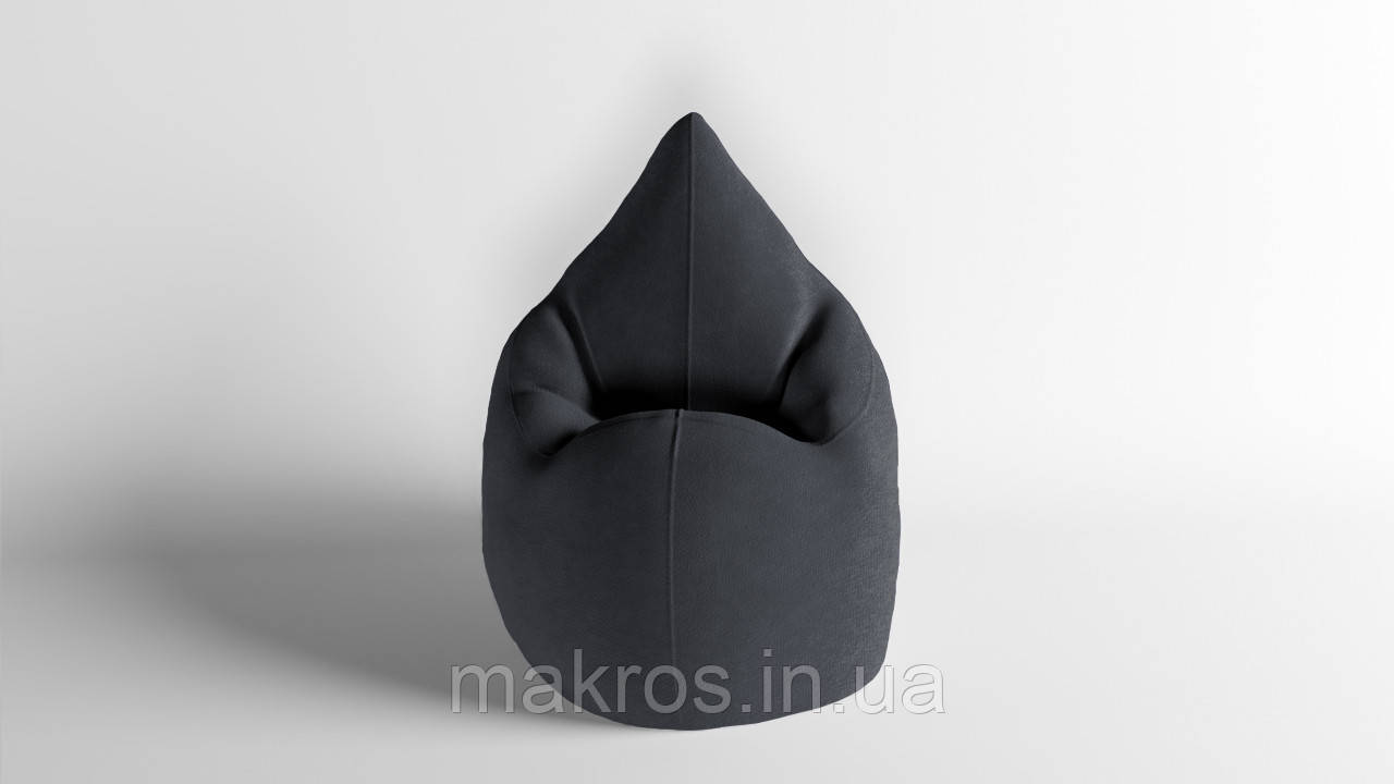 Крісло - мішок SkyPuff Краплинка 120х80 Велюр GREAT Gray, фото 1