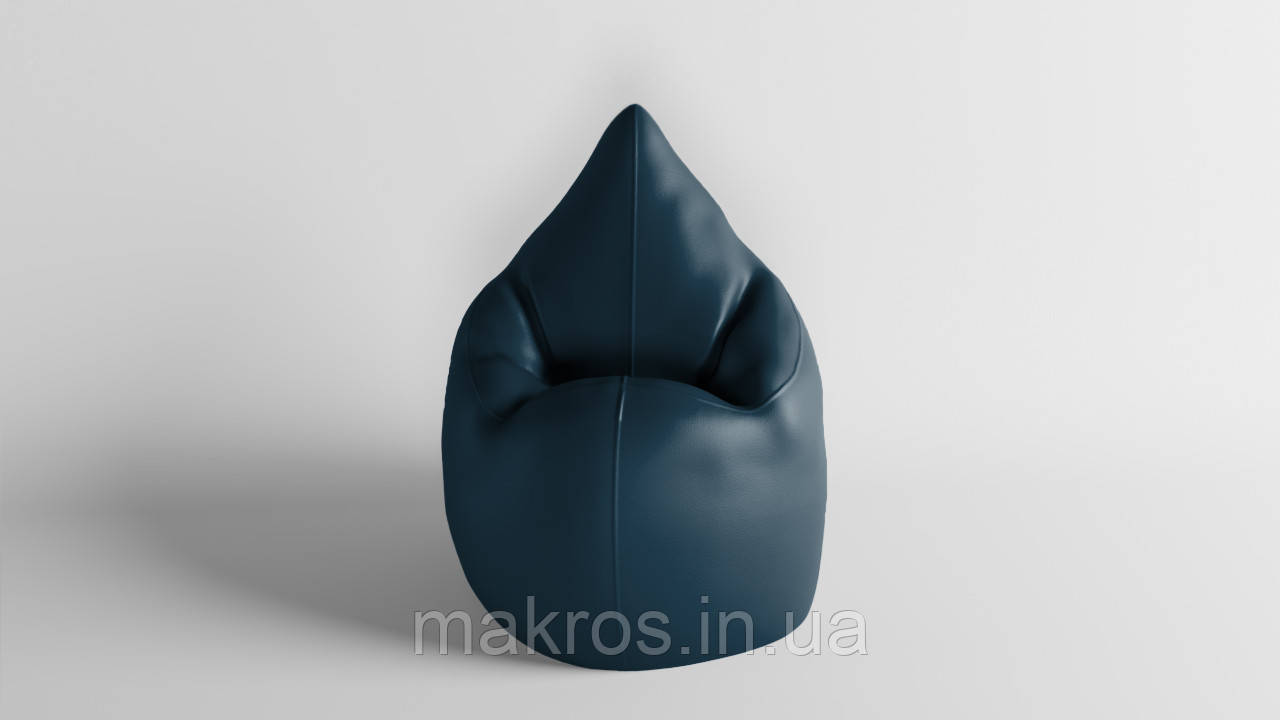 Крісло - мішок SkyPuff Краплинка 120х80 Екошкіра Zeus Delux Midnight Blue, фото 1
