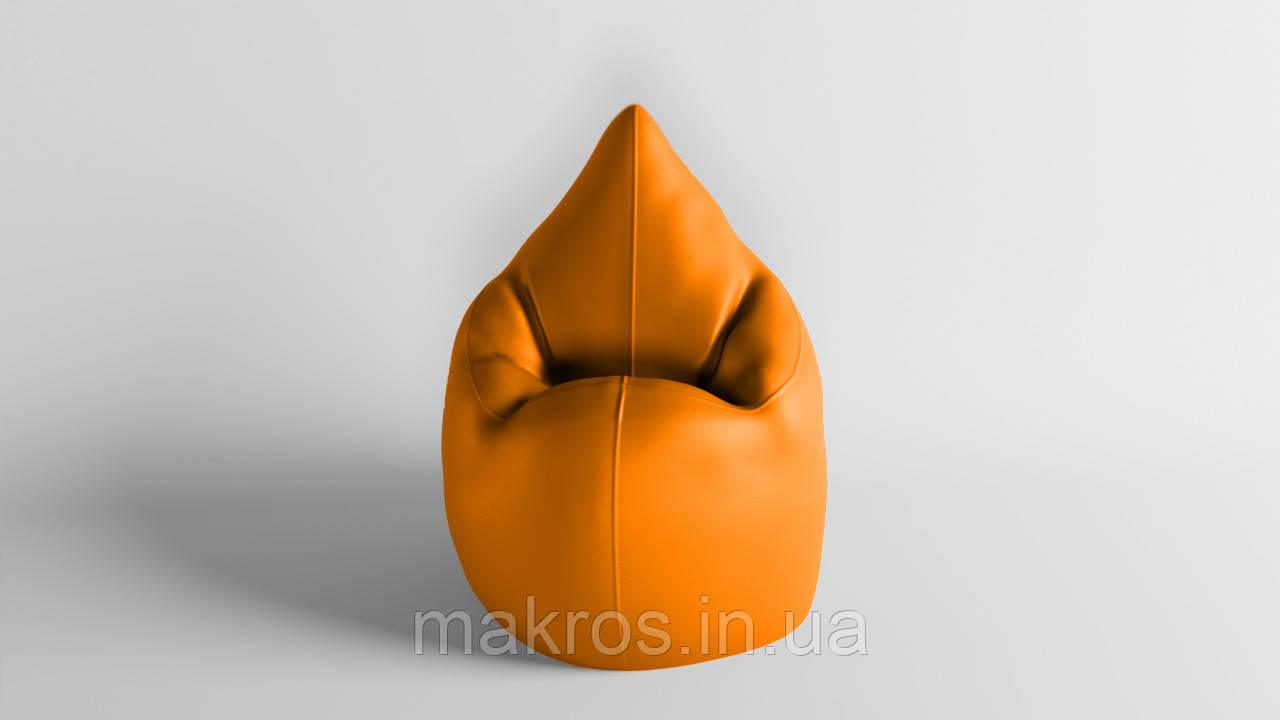 Крісло - мішок SkyPuff Краплинка 120х80 Екошкіра Zeus Delux Orange, фото 1