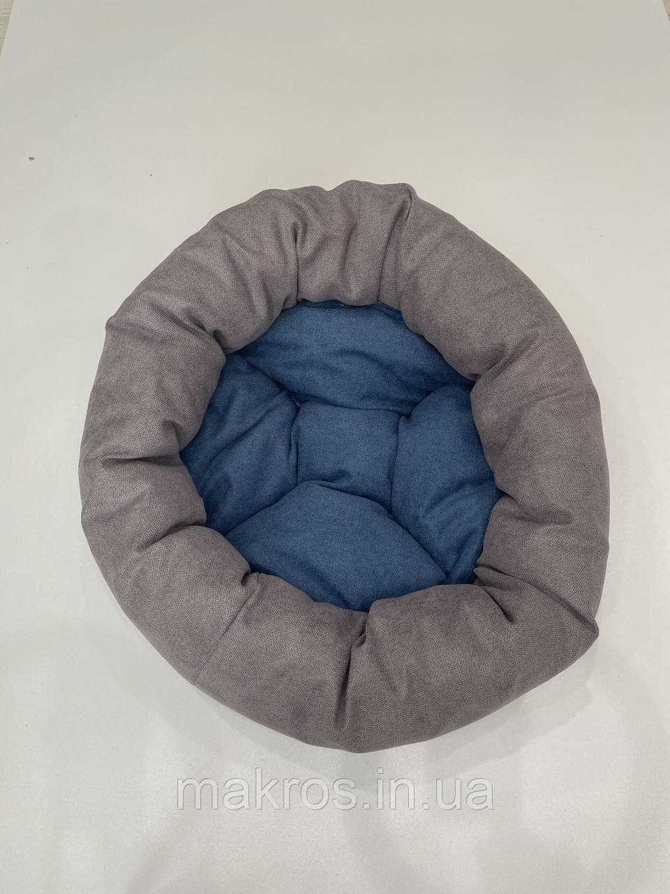 Лежак для котів і собак SKYPUFF 50 см Great Taupe + Denim