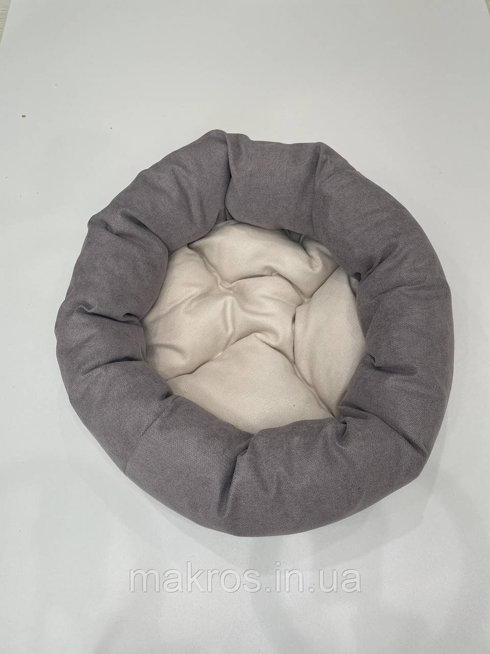 Лежак для котів і собак SKYPUFF 80 см Great Taupe + Ecru