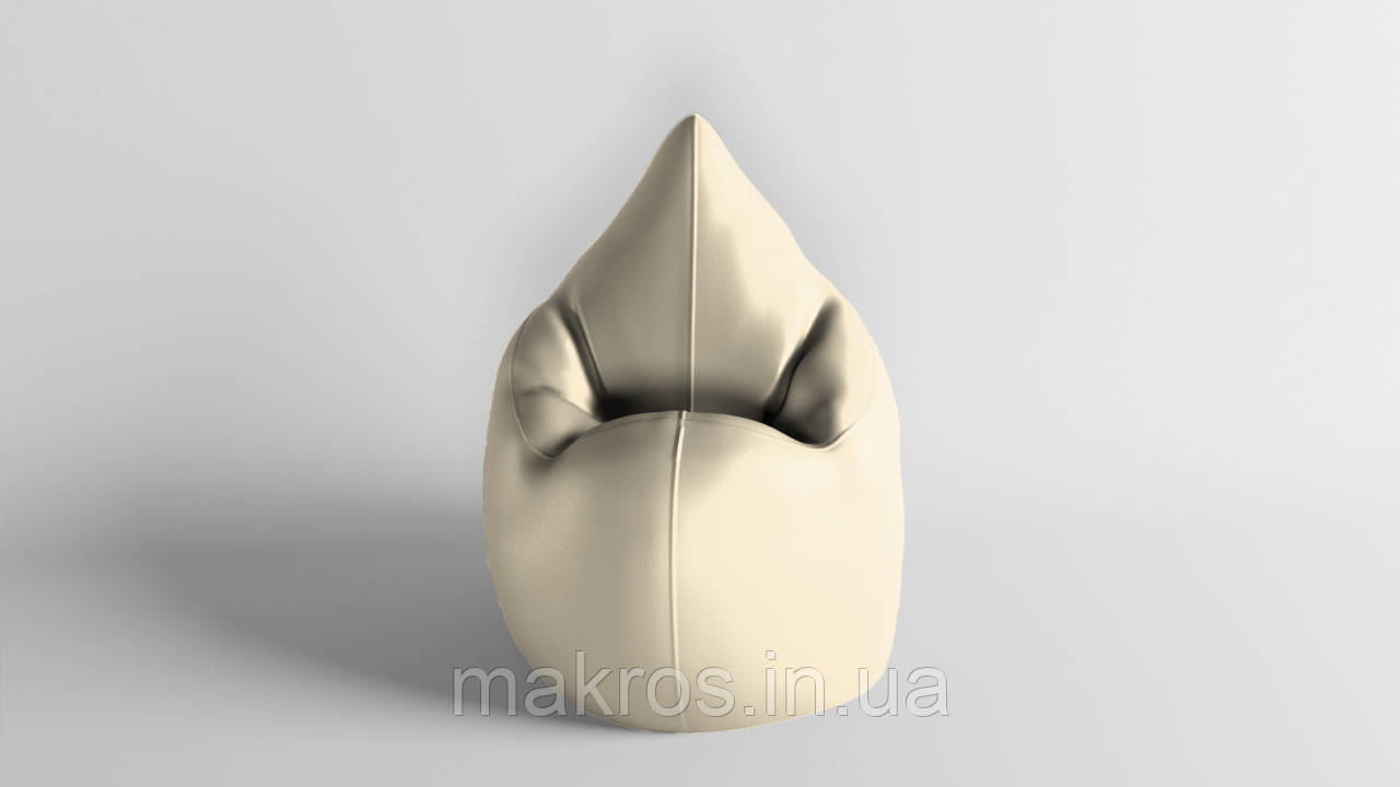 Крісло - мішок SkyPuff Краплинка 120х80 Екошкіра Zeus Delux Vanilla, фото 1