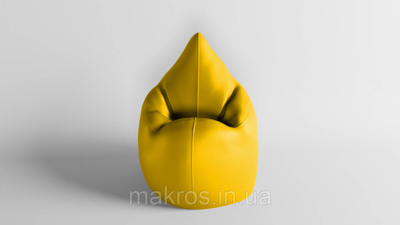 Крісло - мішок SkyPuff Краплинка 120х80 Екошкіра Zeus Delux Yellow