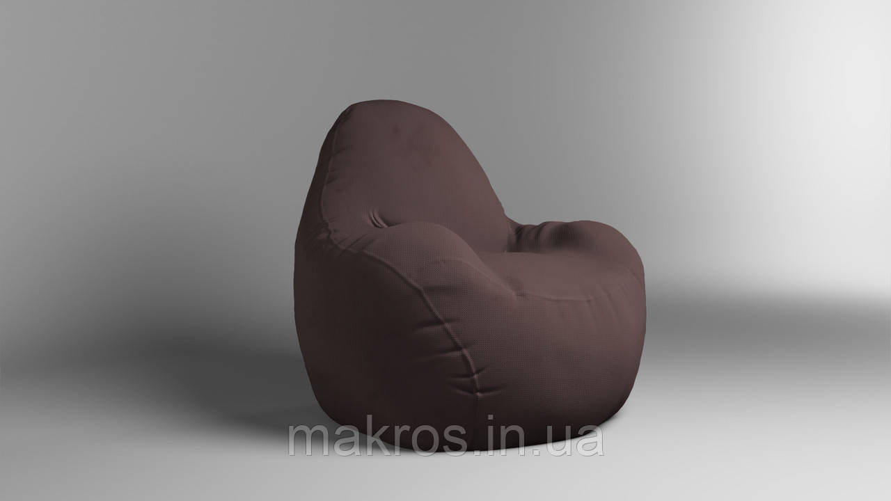 Крісло - мішок SkyPuff Relax 100 см Велюр Energy Brown, фото 1